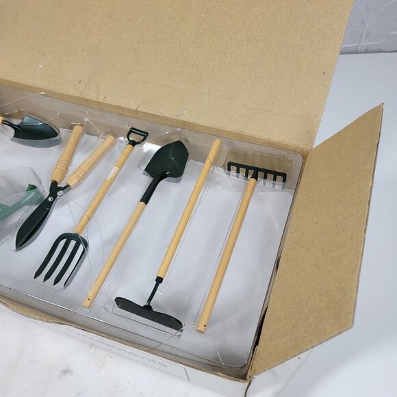 Vtg Department 56 Garden Ornaments Set of 7 Mini Christmas Tree Decor New in Box - Picture 11 of 14